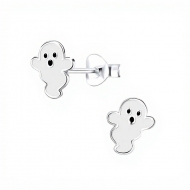 Pendientes fantasma esmaltado en Plata 925 � 7x8 mm