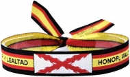 Pulsera Bordada Bandera Espa�a y Cruz Borgo�a 15mm, cierre corredero