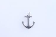 20 MINI COLGANTES ANCLA PLATA ANTIGUA 11x8mm