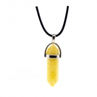 Collar con pndulo facetado piedra Cuarzo citrino