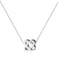 Colgante con cadena y Panot de Flor de Barcelona, Acero Plateado