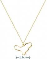 Colgante con cadena silueta Isla del Hierro, Acero Dorado