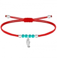 Pulsera polister encerado y piedra con Fallero, Acero Plateado