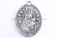 5 MEDALLAS VIRGEN DE LOS DESAMPARADOS PLATA ANTIGUA 27x20mm