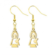 Pendientes imagen silueta 2, Virgen del Pilar, Acero Dorado