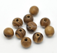 50 BOLAS DE MADERA MARRÓN CAFÉ RAYAS 8mm