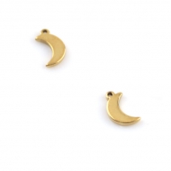 1 colgante luna acero inoxidable dorado 10x6mm