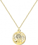 Collar con colgante calado Virgen del Pilar 1.5cm acero inoxidable dorado