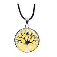 Collar con colgante rbol de la vida piedra Cuarzo citrino