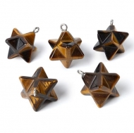 Colgante de Ojo de Tigre natural Estrella Merkaba