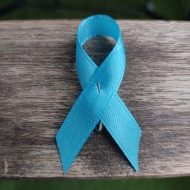 Lazo solidario azul claro con imperdible metlico