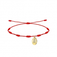 Pulsera de los 7 Nudos y Virgen de Begoa, Acero Dorado