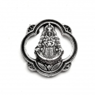 5 CONECTORES VIRGEN DEL ROCO PLATA ANTIGUA 19x18mm