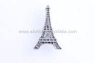 10 ABALORIOS PASO PLANO TORRE EIFFEL PLATA ANTIGUA 17x11mm