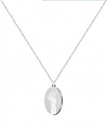 Colgante con cadena Virgen del Pilar, Acero Plateado