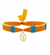 Pulsera Bandera y Mapa de Valencia, Acero Dorado