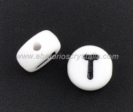FICHAS ACRLICAS BLANCAS 7x7mm LETRA T (5 uds.)