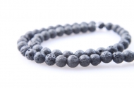 TIRA DE BOLAS DE LAVA NEGRO 6mm