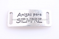 CONECTOR AMIGAS PARA SIEMPRE PLATA ANTIGUA 39x16mm