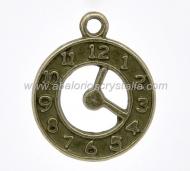 COLGANTE RELOJ COLOR BRONCE 25x20x2mm