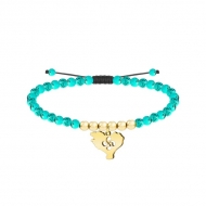 Pulsera turquesa Mapa Euskal Herria, Acero Dorado