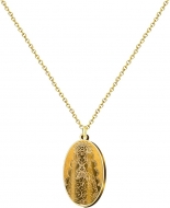 Collar con colgante medalla Virgen del Roco acero inoxidable dorado