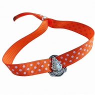 Pulsera virgen del Roco cinta de lunares naranja