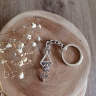 Llavero Silueta Covadonga y Cruz de la Victoria plata antigua