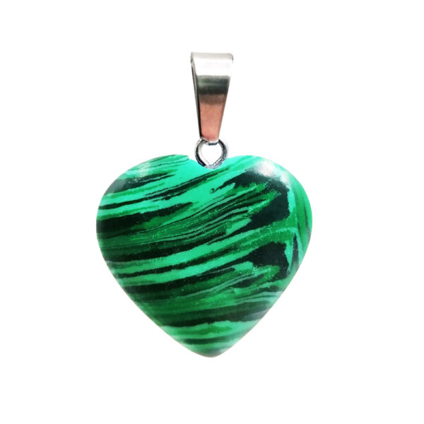 1 Colgante corazón Malaquita sintética 20mm