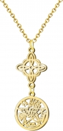 Colgante Tetragramaton calado con Nudo de Bruja Acero color Dorado 16x16mm