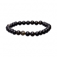 PULSERA PIEDRA NATURAL OBSIDIANA 6mm