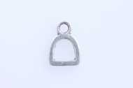 20 COLGANTES ESTRIBO CABALLO PLATA ANTIGUA 11x8mm