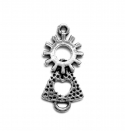 5 CONECTORES VIRGEN DEL PILAR PLATA ANTIGUA 25x12mm