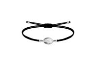 Pulsera de cordn de nylon negro con conector de acero Virgen del Roco