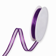 1 Bobina de Cinta de Organza con Ribete color Morado, 40 Metros aprox.