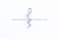 20 COLGANTES RAYO PLATA ANTIGUA 16x4.5mm