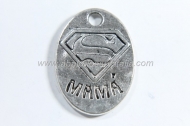 5 COLGANTES SUPER MAM PLATA ANTIGUA 25x18mm