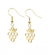 Pendientes Uvas de Acero Dorado
