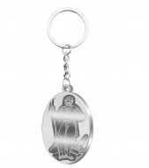 Llavero San Isidro Labrador, Acero Plateado Llavero San Isidro Labrador, Acero Plateado