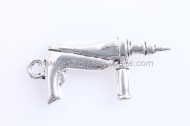 5 COLGANTES TALADRO PLATA ANTIGUA 27x11mm