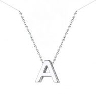 Gargantilla de Acero plateado con inicial a escoger