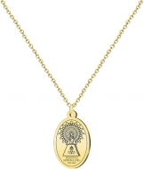 Collar con colgante medalla 1.8cm Virgen del Pilar acero inoxidable dorado