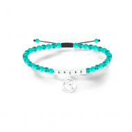 Pulsera tuquesa con silueta el Zeledn, Acero Plateado