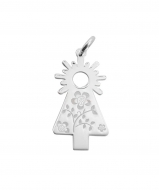 Colgante Medalla Virgen del Pilar 10 x 23mm Plata de Ley 925