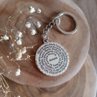 Llavero medalla Ave Mar�a plata antigua