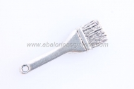 5 COLGANTES BROCHA PLATA ANTIGUA 25x7mm