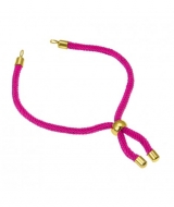 Pulsera semiacabada fucsia ajustable y acero dorado 2mm