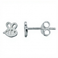 Pendientes mini abeja en Plata 925  5x6 mm