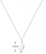 Colgante con cadena y mapa Isla de Lanzarote, Acero Plateado