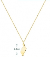 Colgante con cadena y mapa Isla de Lanzarote, Acero Dorado